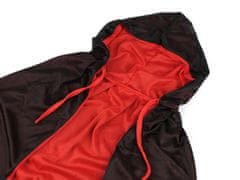 Karnevalový plášť s kapucňou - (120 cm) čierna červená