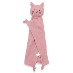 NEW BABY Mušelínový zaspávač Cat pink