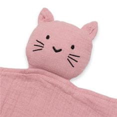 NEW BABY Mušelínový zaspávač Cat pink