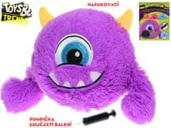 Toys&Trends Brainboooom príšerka plyšová 23 cm nafukovacia s pumpičkou (fialová, oranžová, modrá, ružová)
