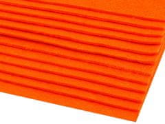 Látková dekoratívna plsť / filc 20x30 cm - (F59) oranžová reflexná (2 ks)