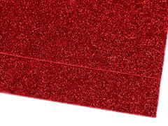 Penová guma Moosgummi s glitrami 20x30 cm - červená (2 ks)