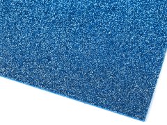 Samolepiace penová guma Moosgummi s glitrami 20x30 cm - modrá (10 ks)