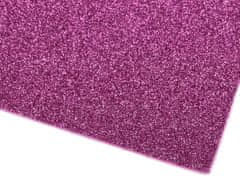 Samolepiace penová guma Moosgummi s glitrami 20x30 cm - fialová (10 ks)