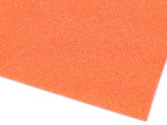 Samolepiace penová guma Moosgummi s glitrami 20x30 cm - oranžová tekvicová (2 ks)