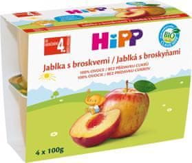 HiPP BIO Jablká s broskyňami (4x 100 g)