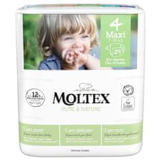 MOLTEX 2x Pure&Nature Plienky jednorazové 4 Maxi (7-18 kg) 29 ks