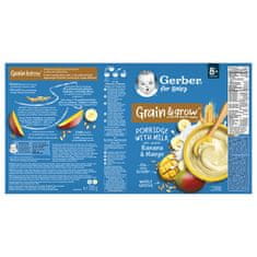 GERBER Kaša mliečna pšenično-ovsená banán a mango 200 g, 8+