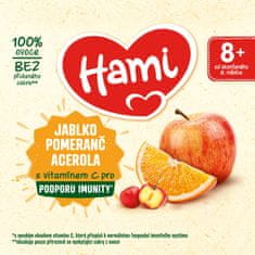 Hami Príkrm ovocný 100% ovocie jablko pomaranč acerola 400g, 8+