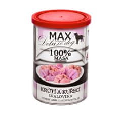 MAX Deluxe Dog morčacie a kuracie svalovina, konzerva 400 g