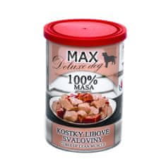 MAX Deluxe Dog kocky chudé svaloviny, konzerva 400 g