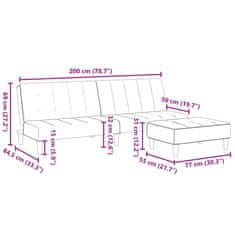 Petromila vidaXL 2-miestna rozkladacia pohovka vankúše podnožka bledosivá zamat