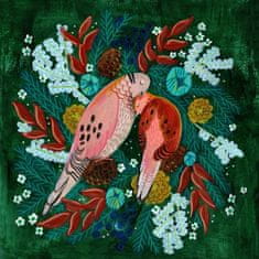 Pelcasa Winter Birds Turtle Dove In Green - 21x30 cm 