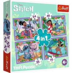 Trefl Puzzle 4v1 Bláznivý den Lilo&Stitch v krabici 28x28x6cm