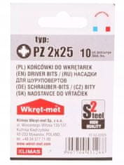 Wkret-Met Sada bitov pre skrutkovač PZ2x25 mm