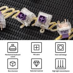 Kailh Crystal Royal Box Tactile Switch - Mechanické spínače 110 ks.