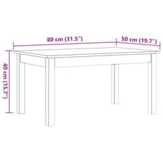 Vidaxl Konferenčný stolík voskový hnedý 80x50x40 cm borovicový masív