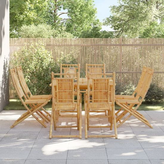 shumee Skladacie záhradné stoličky 8 ks 46x66x99 cm bambus