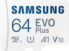 SAMSUNG EVO Plus 2024 MicroSDXC 64GB + SD Adaptér / CL10 UHS-I U1 / A1 / V10