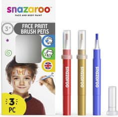 Snazaroo Farby na tvár s aplikátorom Brush Pen Adventure 3ks