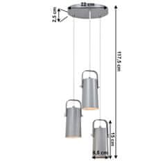 KONDELA Visiaca lampa Devan - sivá