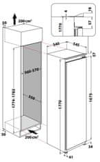 Whirlpool vestavná chladnička ARG 180702 + záruka 10 let na kompresor