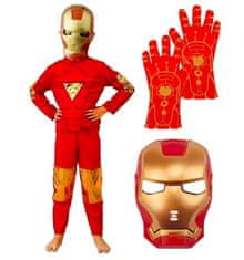 bHome Detský kostým Iron man s maskou a rukavicami 122-134 L