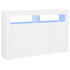 Vidaxl Komoda s LED svetlami biela 115,5x30x75 cm