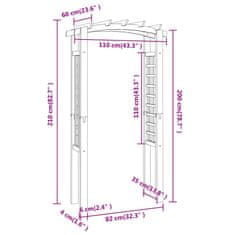 Vidaxl Záhradný oblúk 110x60x210 cm impregnovaná masívna borovica