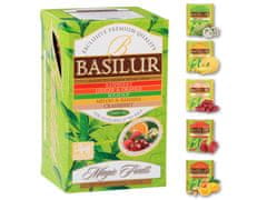 Basilur BASILUR Fruit Infusions - Zelený ovocný čaj, 5 príchutí v sáčkoch 25 x 1,5 g x3