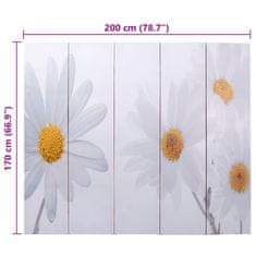 Petromila vidaXL Skladací paraván 200x170 cm potlač kvetov