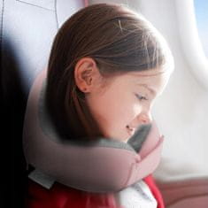 Medi Sleep Ružový cestovný vankúšik pre dievčatko, turistický vankúšik na krk z pamäťovej peny, do auta, na výlet