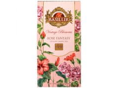 Basilur BASILUR VINTAGE BLOSSOMS -Rose Fantasy Zelený čaj sypaný s pridaním kvetov ibišteka a ruže 75 g x12
