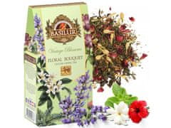 Basilur BASILUR VINTAGE BLOSSOMS - Florálny Bouquet Zelený čaj s listami s kvetinovými tónmi a prídavkom ibišteka 75 g x3