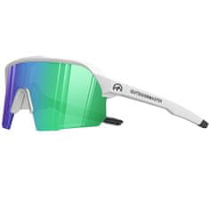 Outdoor master Športové Slnečné Okuliare Hawk HD Polarized, White/Revo Green + číra náhradná šošovka
