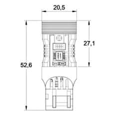 motoLEDy W21/5W LED žiarovka 7443 12V bez poruchy, biela pre autá z Japonska