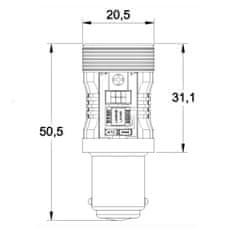 motoLEDy P21/5W LED žiarovka 1157 12V bez poruchy, dve farby