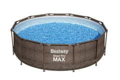 Bestway Bazén Bestway Steel Pro MAX, 56709, vzor ratan, kartušová filtrácia, rebrík, 366x100 cm
