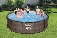 Bestway Bazén Bestway Steel Pro MAX, 56709, vzor ratan, kartušová filtrácia, rebrík, 366x100 cm