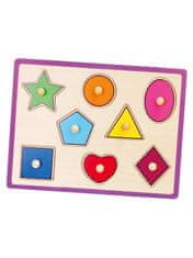 Viga Detské drevené puzzle s úchytmi Geometrické tvary