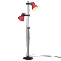 Vidaxl Podlahová lampa 25 W šmuhovaná červená 25x25x90/140 cm E27