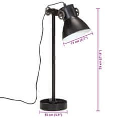 Petromila vidaXL Stolová lampa 25 W čierna 15x15x55 cm E27