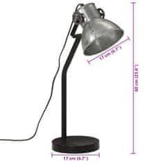 Petromila vidaXL Stolová lampa 25 W starožitná strieborná 17x17x60 cm E27