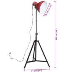 Petromila vidaXL Podlahová lampa 25 W šmuhovaná červená 61x61x90/150 cm E27