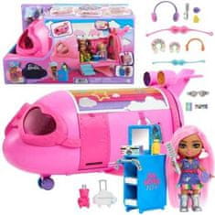 Mattel Barbie Extra Fly Minis ružové lietadlo + bábika pilotka