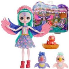 Mattel Bábika Enchantimals Filia Finch s rodinou papagájov