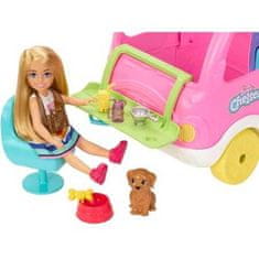 Mattel Barbie Chelsea Karavan s bábikou + zvieratká, doplnky