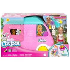 Mattel Barbie Chelsea Karavan s bábikou + zvieratká, doplnky