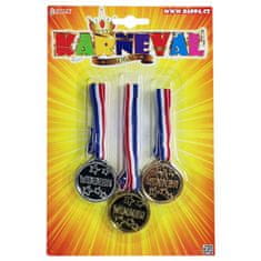 Párty medaila 3 ks - zlatá, strieborná, bronzová