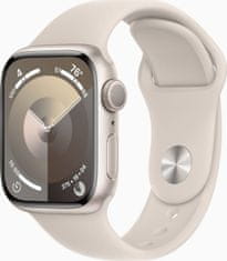 Apple Apple Watch Series 9 41mm Hvězdně bílý hliník s hvězdně bílým sportovním řemínkem M/L